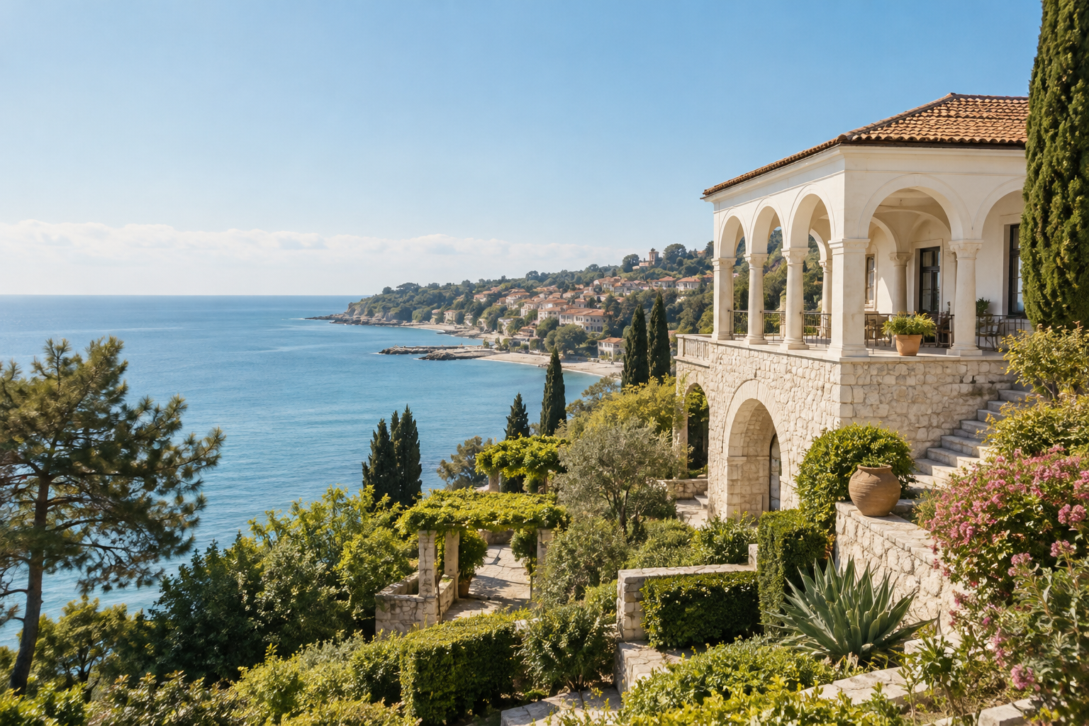 The white palace above the Black Sea at Balchik